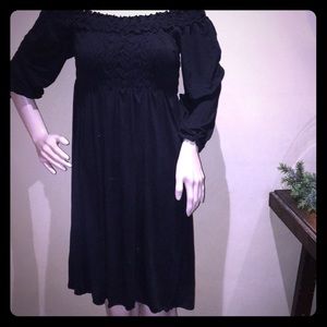 Slinky material black dress